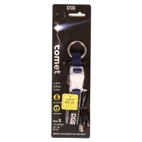 DGS Pet Products Comet Rechargeable Light Up Dog Collar Small Navy 13.5" - 16" x 0.6"